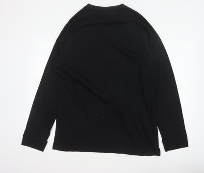 ASOS Men’s Black M Dark Future Graphic Print Long Sleeve Crew Neck Top