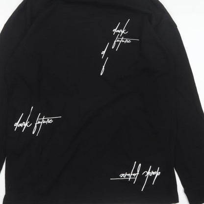 ASOS Men’s Black M Dark Future Graphic Print Long Sleeve Crew Neck Top