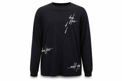 ASOS Men’s Black M Dark Future Graphic Print Long Sleeve Crew Neck Top