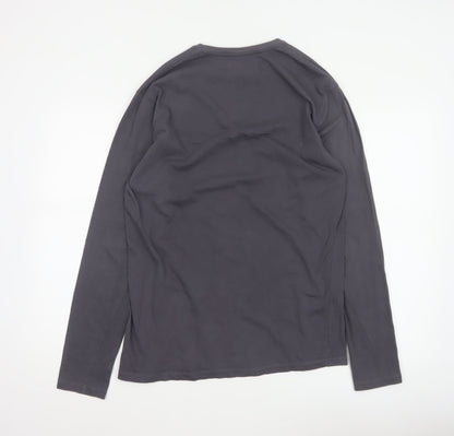 Florence Black Men’s Grey M Long Sleeve Logo Stretch T-Shirt