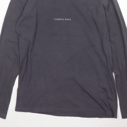 Florence Black Men’s Grey M Long Sleeve Logo Stretch T-Shirt