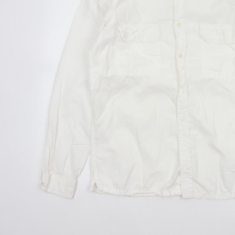 ASOS Men’s White M Cotton Long Sleeve Utility Button-Up Shirt 38-40