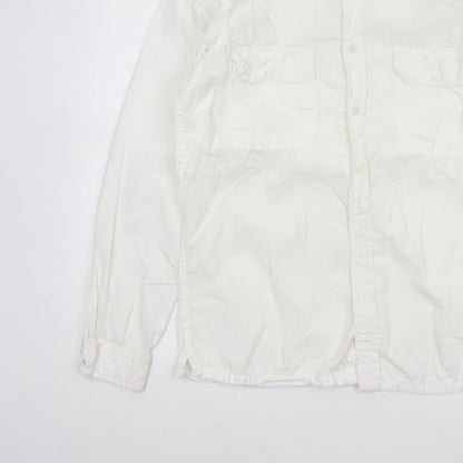 ASOS Men’s White M Cotton Long Sleeve Utility Button-Up Shirt 38-40
