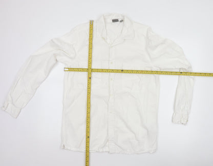 ASOS Men’s White M Cotton Long Sleeve Utility Button-Up Shirt 38-40
