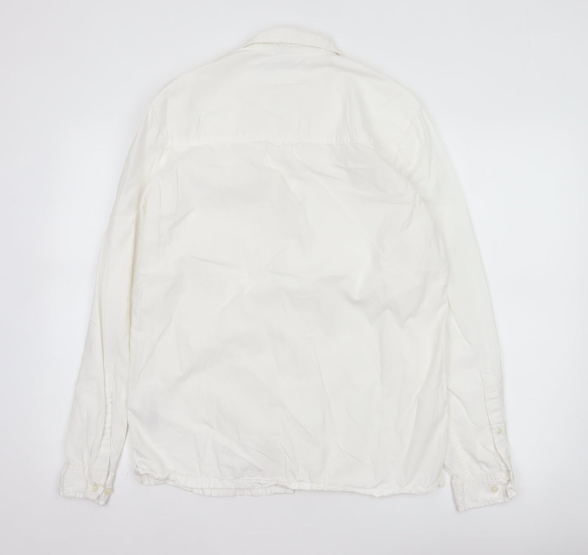 ASOS Men’s White M Cotton Long Sleeve Utility Button-Up Shirt 38-40