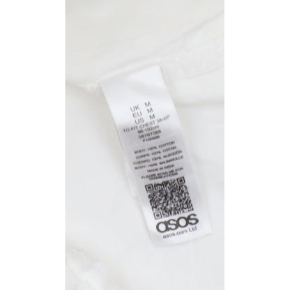 ASOS Men’s White M Cotton Long Sleeve Utility Button-Up Shirt 38-40