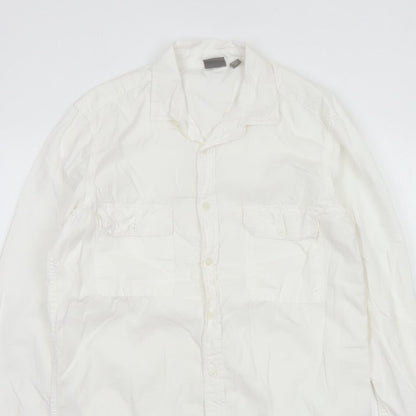 ASOS Men’s White M Cotton Long Sleeve Utility Button-Up Shirt 38-40