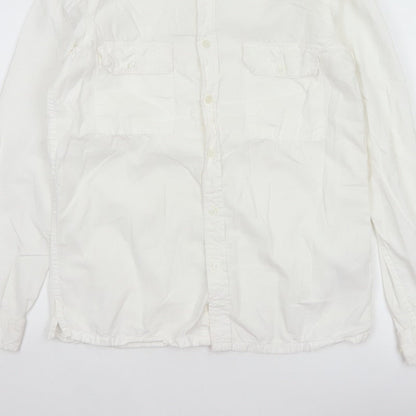 ASOS Men’s White M Cotton Long Sleeve Utility Button-Up Shirt 38-40