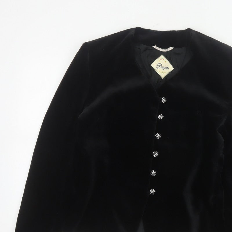 Birgitta Women’s Black UK 10 Cotton Velvet Blazer Formal 6 Button