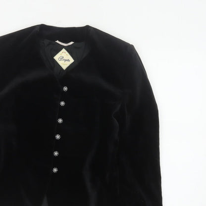 Birgitta Women’s Black UK 10 Cotton Velvet Blazer Formal 6 Button