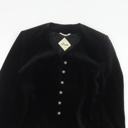 Birgitta Women’s Black UK 10 Cotton Velvet Blazer Formal 6 Button