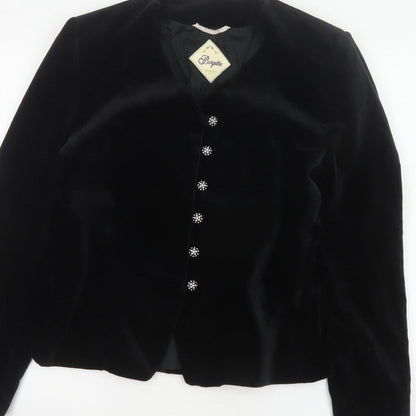 Birgitta Women’s Black UK 10 Cotton Velvet Blazer Formal 6 Button