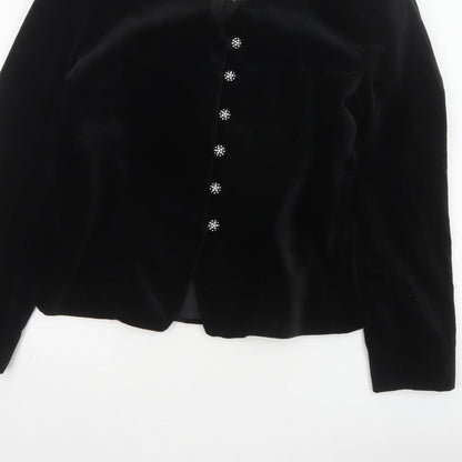 Birgitta Women’s Black UK 10 Cotton Velvet Blazer Formal 6 Button