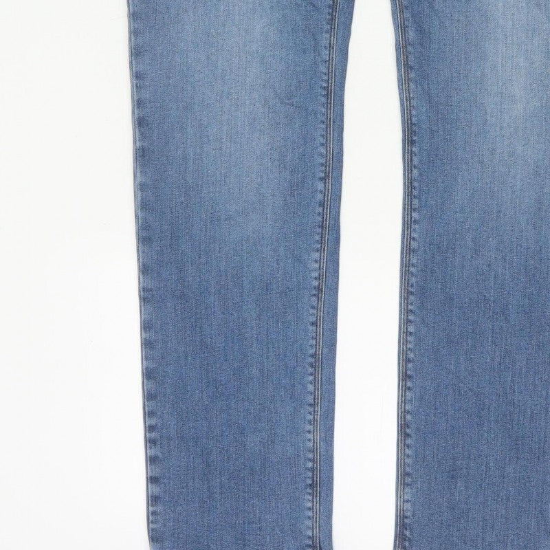 M&S Men’s Blue Light Wash Straight Stretch Jeans W32 L31