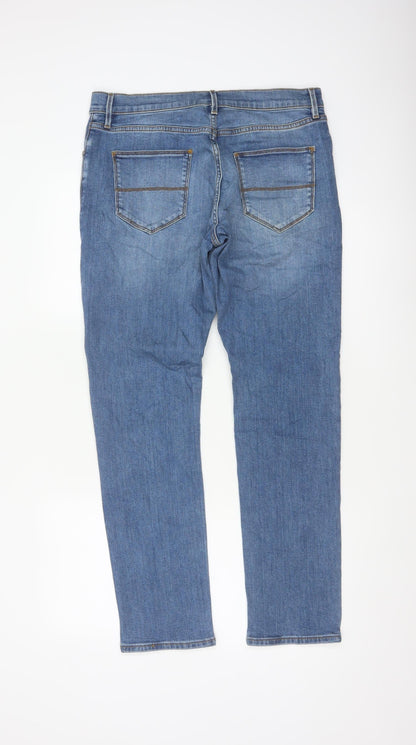M&S Men’s Blue Light Wash Straight Stretch Jeans W32 L31