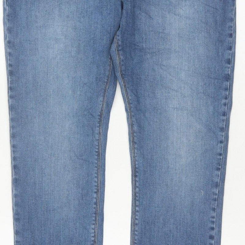 M&S Men’s Blue Light Wash Straight Stretch Jeans W32 L31