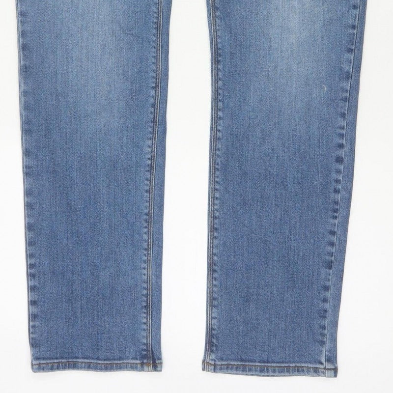 M&S Men’s Blue Light Wash Straight Stretch Jeans W32 L31