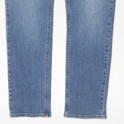 M&S Men’s Blue Light Wash Straight Stretch Jeans W32 L31