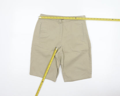 Gap Women’s Beige UK 8 Regular 100% Cotton Bermuda Chino Shorts