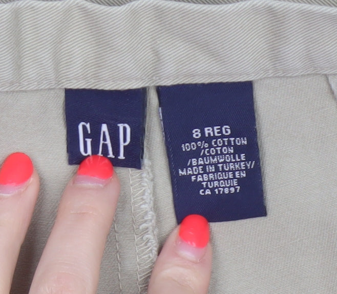 Gap Women’s Beige UK 8 Regular 100% Cotton Bermuda Chino Shorts