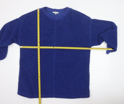 Next Women Blue XL Teddy Fleece Pullover Sweatshirt Crew Neck