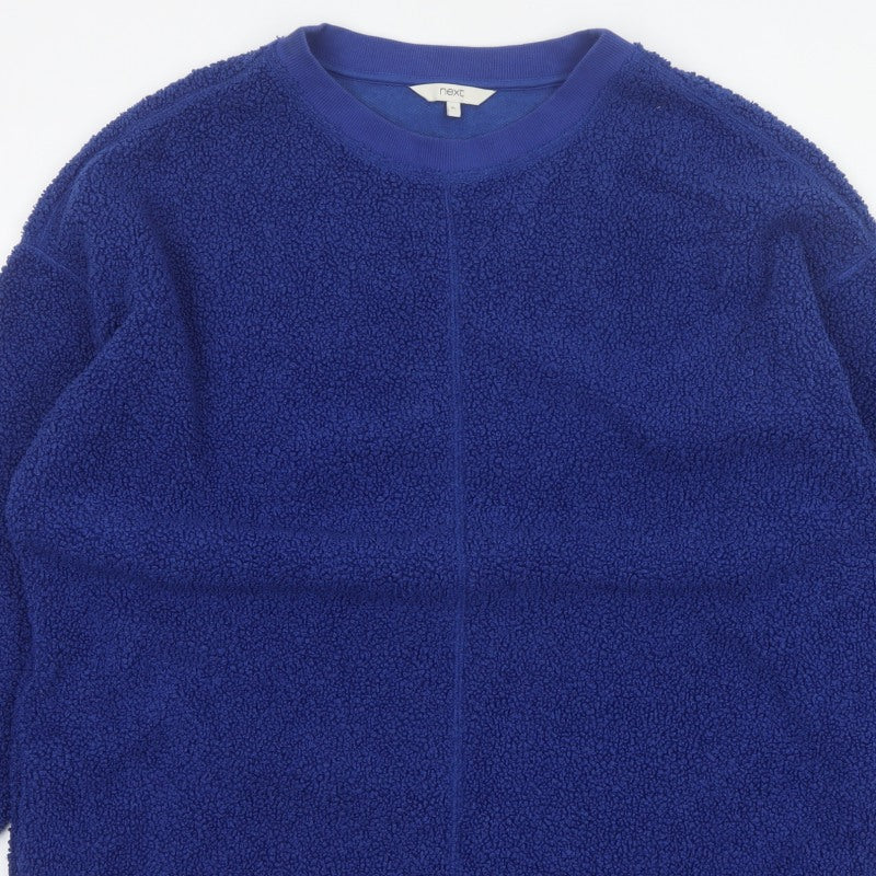Next Women Blue XL Teddy Fleece Pullover Sweatshirt Crew Neck