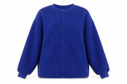 Next Women Blue XL Teddy Fleece Pullover Sweatshirt Crew Neck