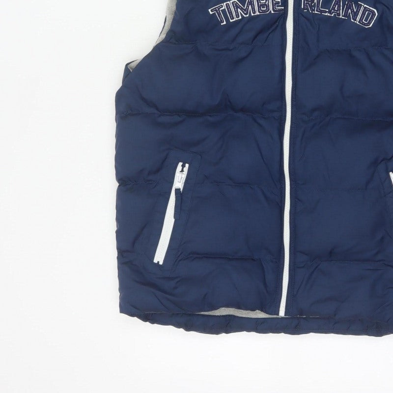 Timberland Boys Blue 12 Years Hooded Padded Puffer Gilet Bodywarmer