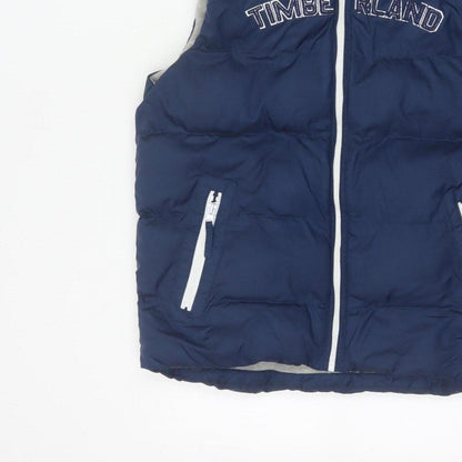 Timberland Boys Blue 12 Years Hooded Padded Puffer Gilet Bodywarmer