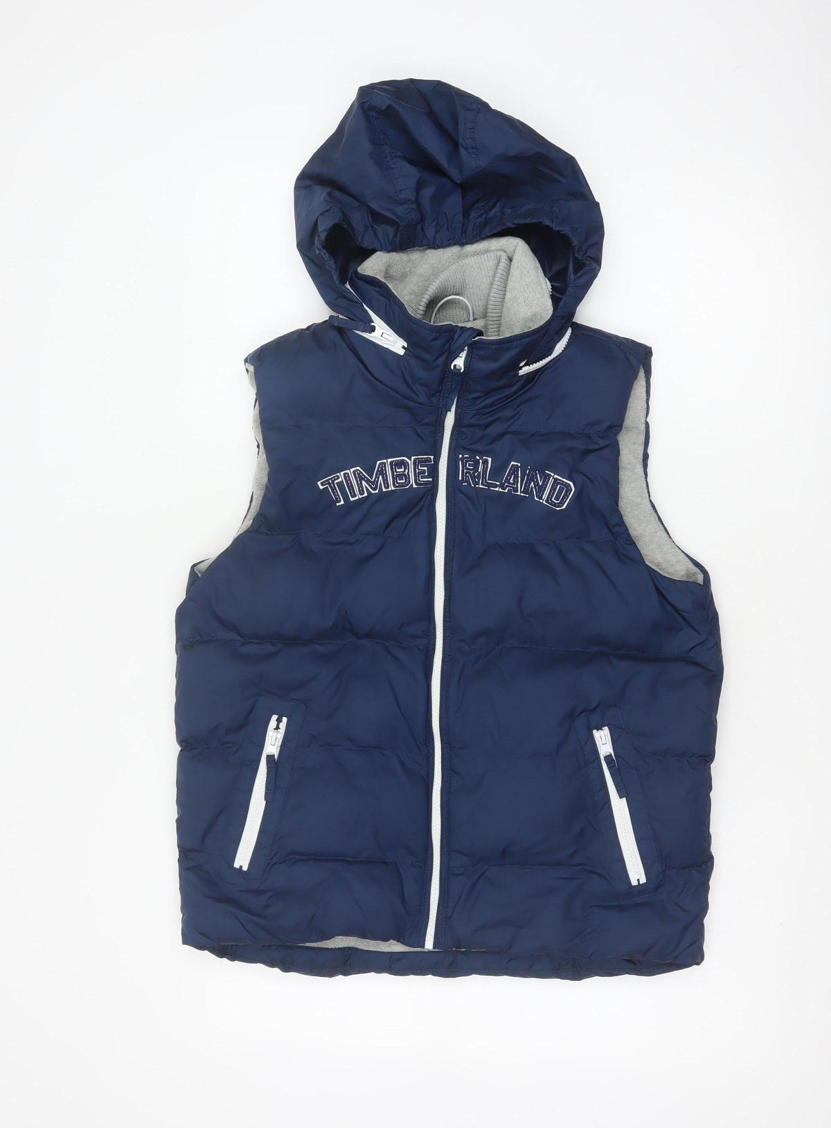 Timberland Boys Blue 12 Years Hooded Padded Puffer Gilet Bodywarmer