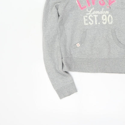 Lipsy Women Grey Size 10 Pullover Hoodie London Logo Pockets