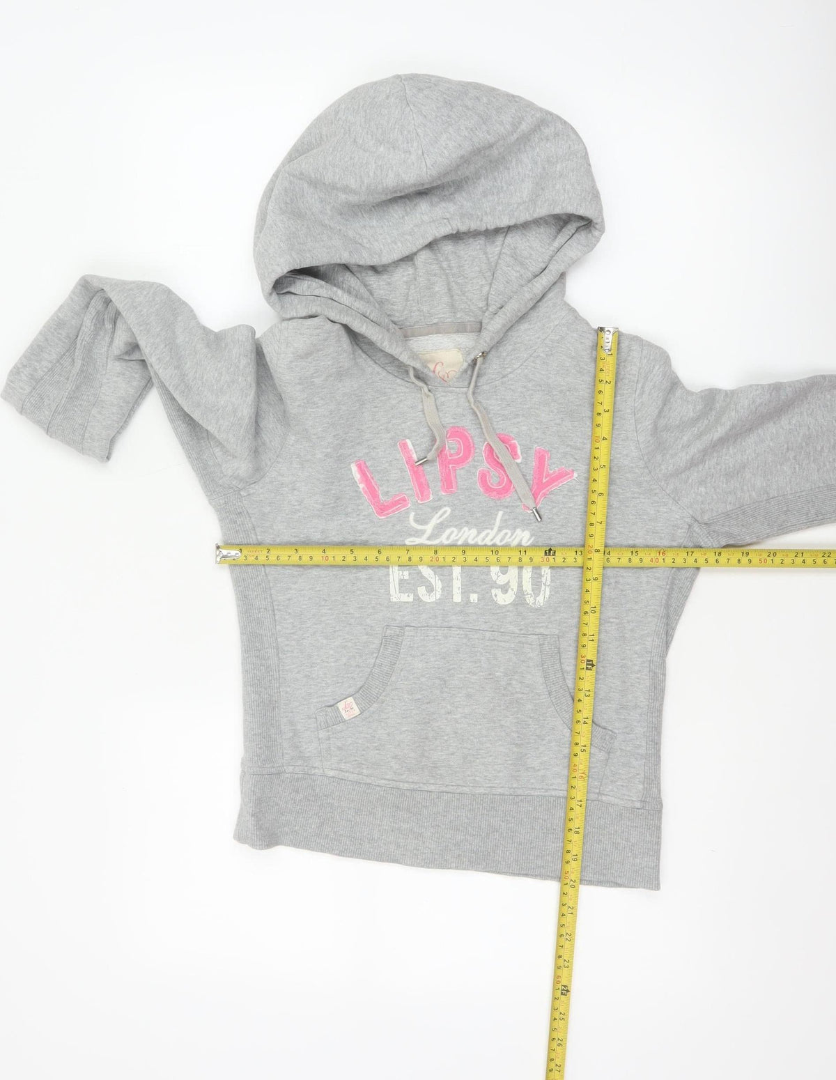 Lipsy Women Grey Size 10 Pullover Hoodie London Logo Pockets