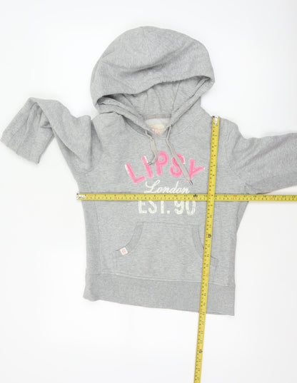 Lipsy Women Grey Size 10 Pullover Hoodie London Logo Pockets
