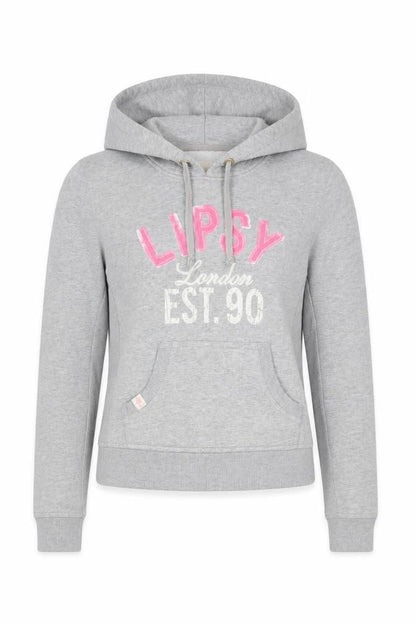Lipsy Women Grey Size 10 Pullover Hoodie London Logo Pockets