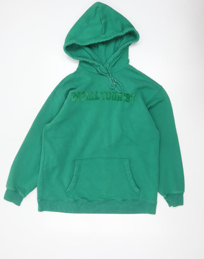 Social Tourist Teens Green S Pullover Hoodie Embroidered Logo