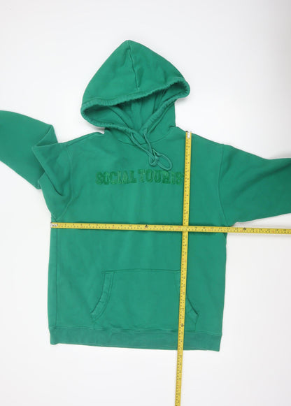 Social Tourist Teens Green S Pullover Hoodie Embroidered Logo