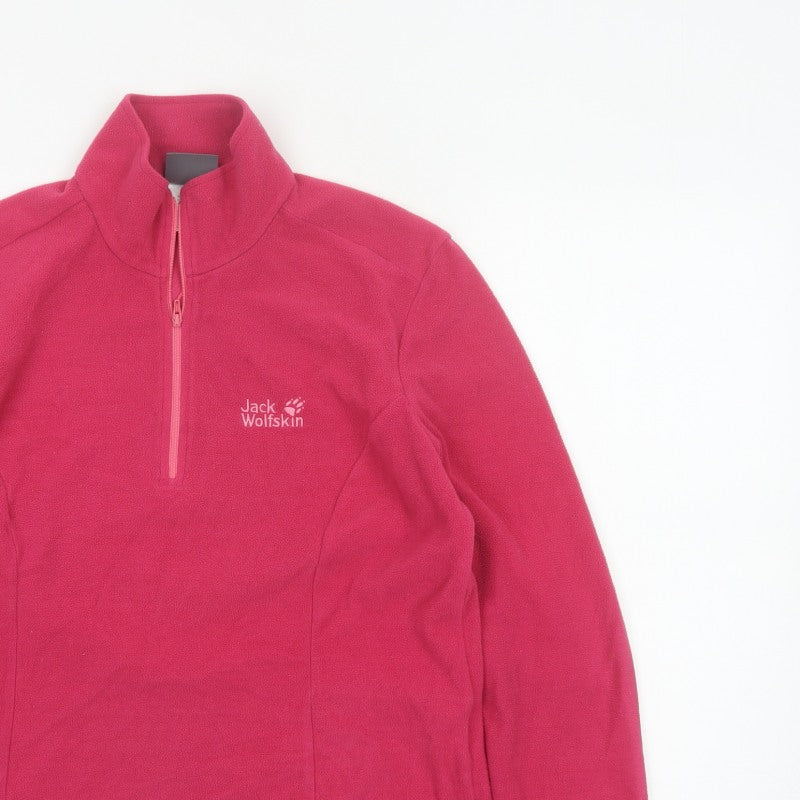 Jack Wolfskin Women’s Pink UK 16 Quarter Zip Fleece Sweatshirt