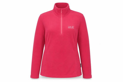 Jack Wolfskin Women’s Pink UK 16 Quarter Zip Fleece Sweatshirt
