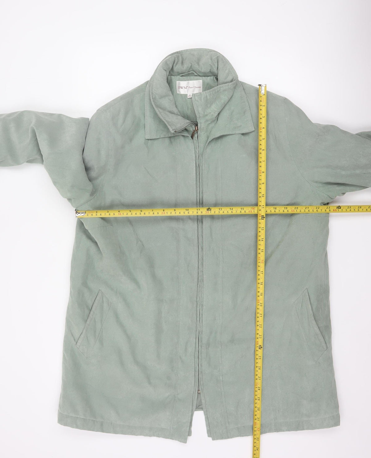 EWM Women’s Green Size 20 Hooded Long Zip Jacket Lined Casual