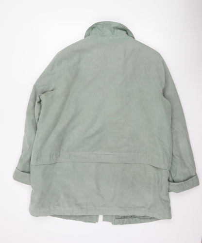 EWM Women’s Green Size 20 Hooded Long Zip Jacket Lined Casual