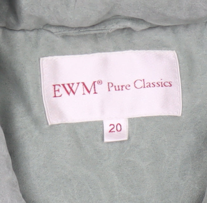 EWM Women’s Green Size 20 Hooded Long Zip Jacket Lined Casual
