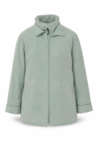 EWM Women’s Green Size 20 Hooded Long Zip Jacket Lined Casual