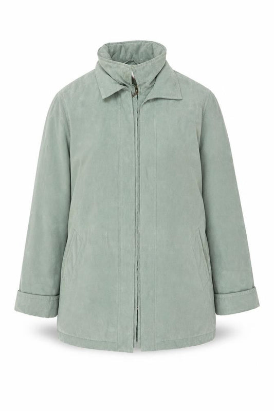 EWM Women’s Green Size 20 Hooded Long Zip Jacket Lined Casual