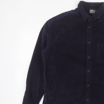 ASOS Men’s Navy Blue S Corduroy Button-Down Long Sleeve Shirt
