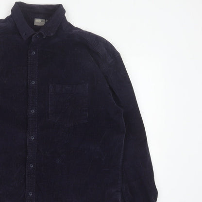 ASOS Men’s Navy Blue S Corduroy Button-Down Long Sleeve Shirt