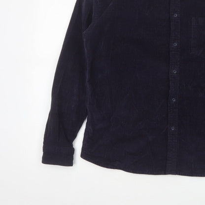 ASOS Men’s Navy Blue S Corduroy Button-Down Long Sleeve Shirt
