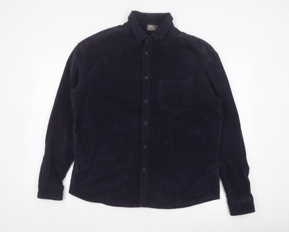 ASOS Men’s Navy Blue S Corduroy Button-Down Long Sleeve Shirt