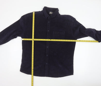 ASOS Men’s Navy Blue S Corduroy Button-Down Long Sleeve Shirt