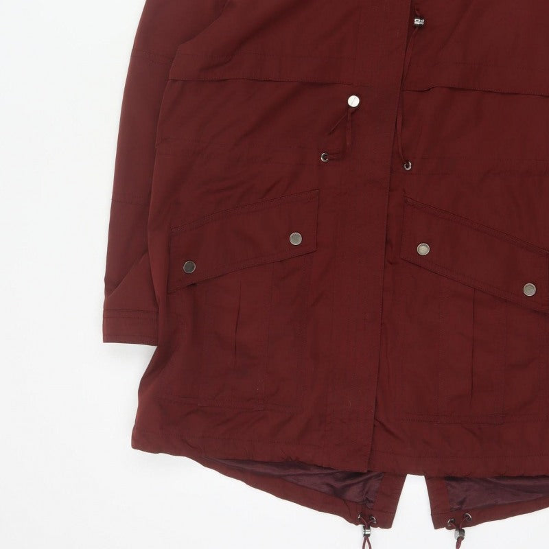 M&S Autograph Women Red UK 16 Hooded Parka Coat Lined