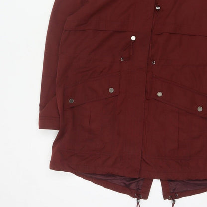 M&S Autograph Women Red UK 16 Hooded Parka Coat Lined